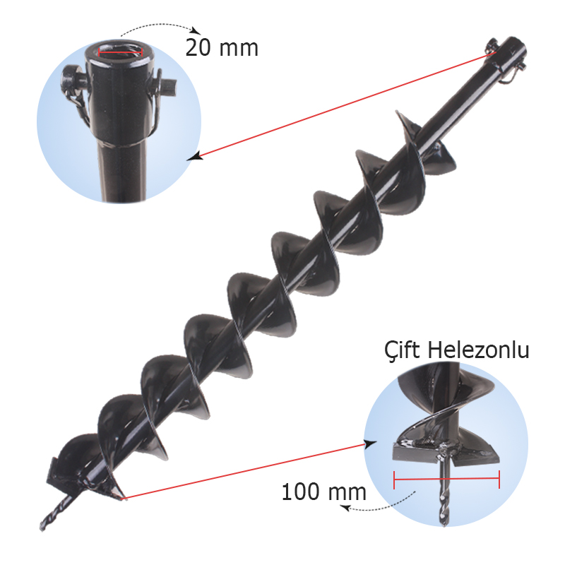 BACO TOPRAK DELME BURGUSU 10 CM ÇİFT HELEZONLU